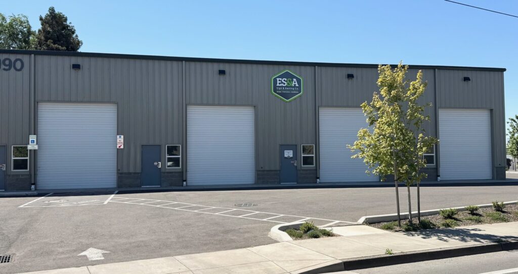 Multi-bay commercial garage doors installed by Crawford Windor in Lane County, Oregon